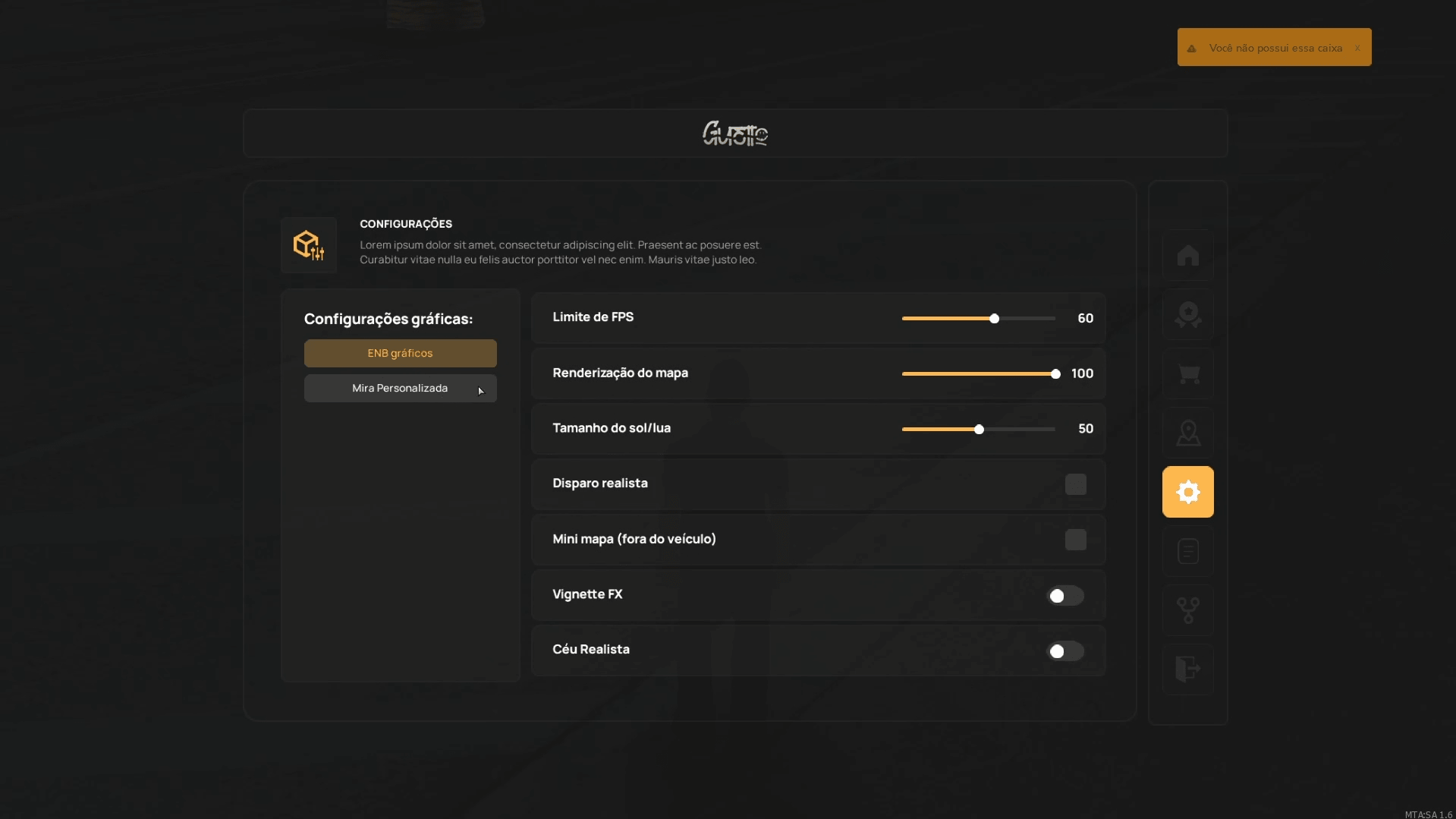Interface do sistema