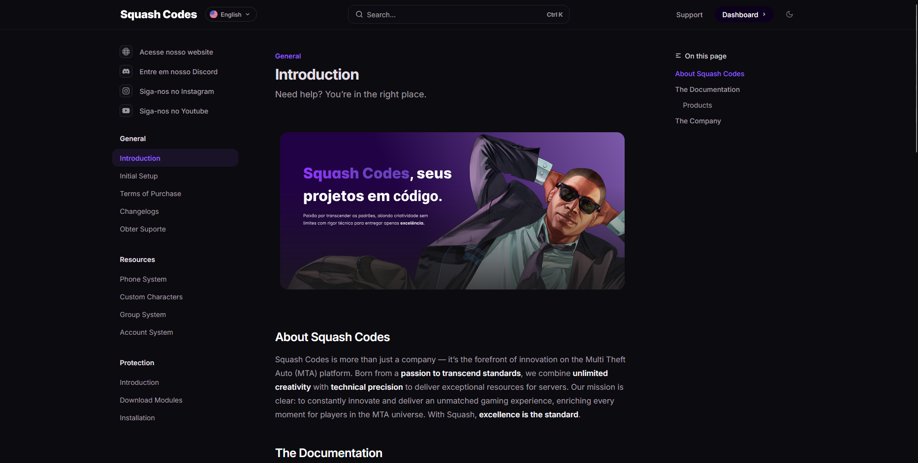 Portal de Documentação da Squash Codes